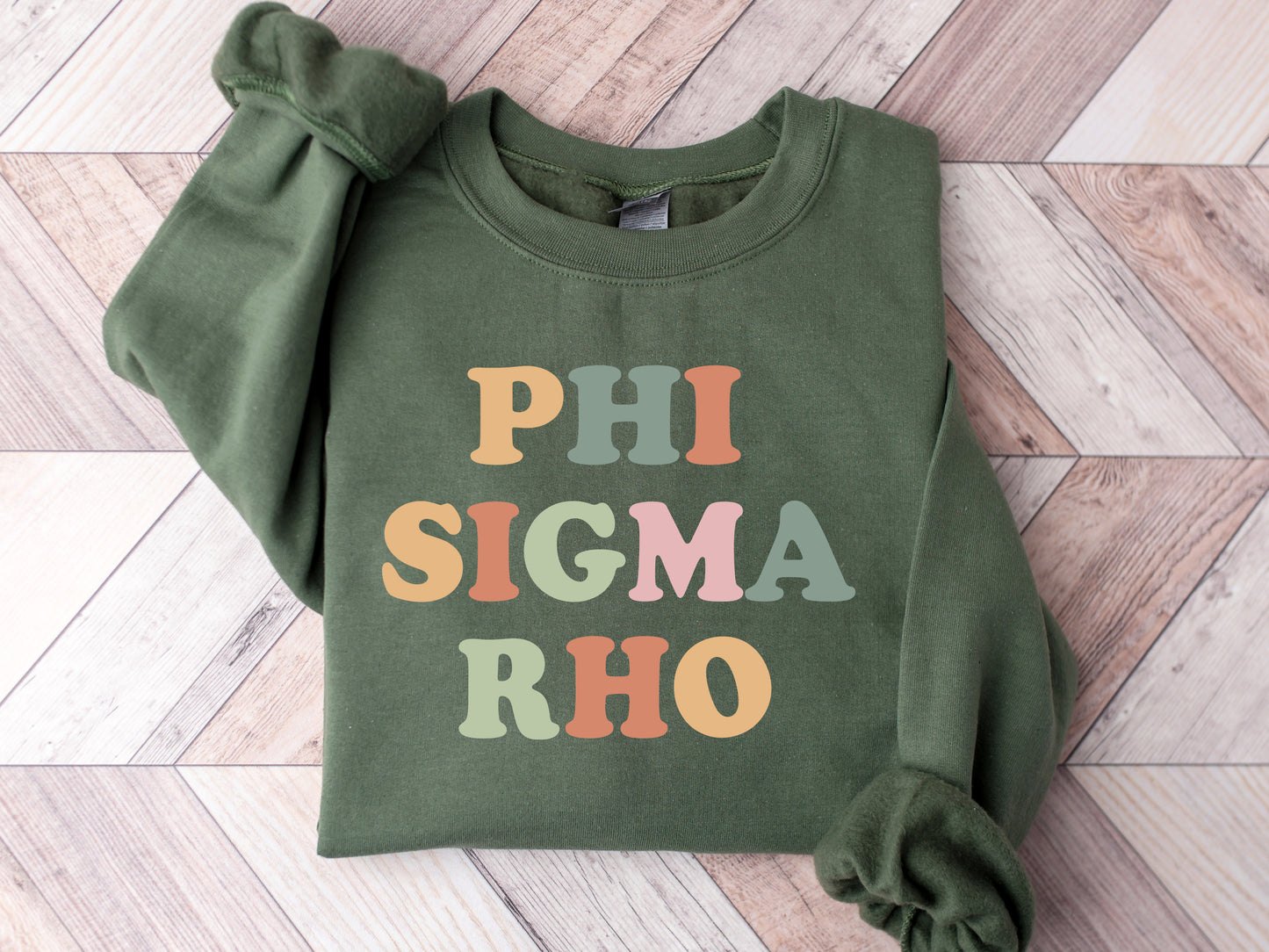 Phi Sigma Rho Bright and Colorful Sorority Sweatshirt _ 3477g