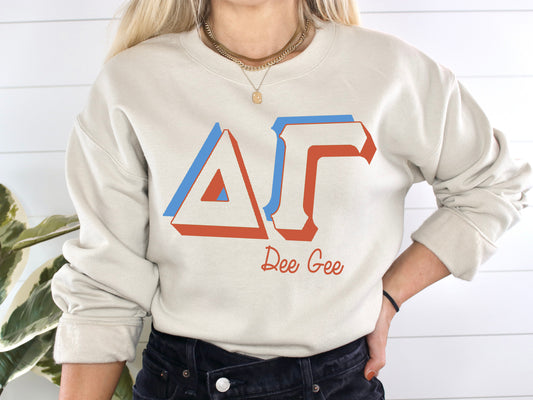 Delta Gamma American Colored Sorority Sweatshirt _ 37g