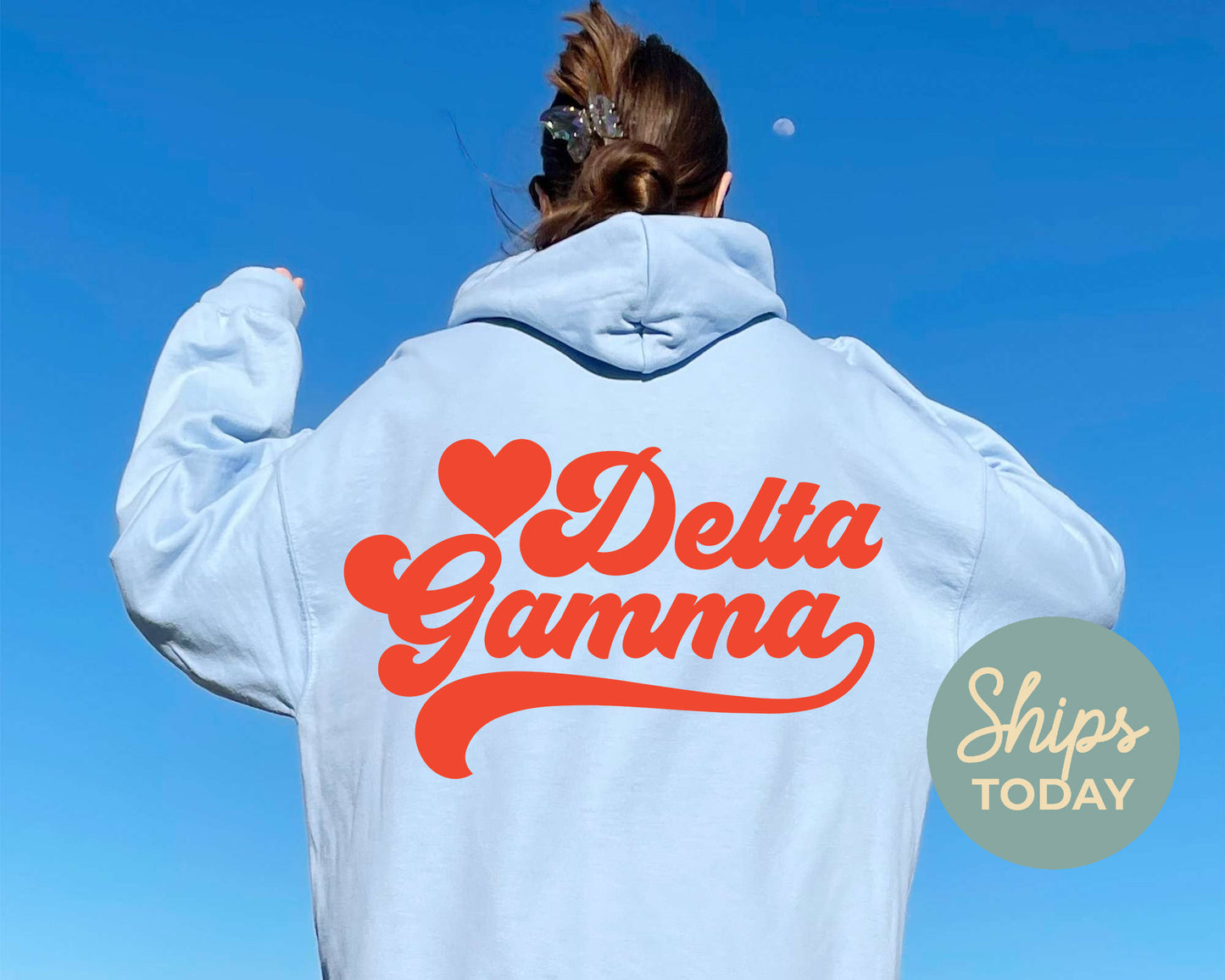 Delta Gamma Red Heart Sorority Hoodie _ 33357g