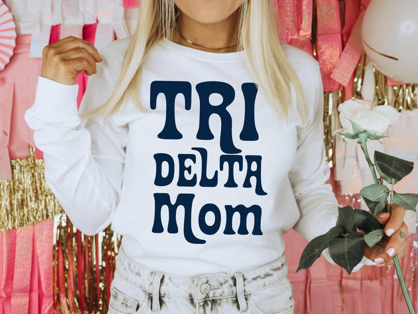 Delta Delta Delta Got it from my Mom Sorority Long Sleeve T-shirt _ 3081g
