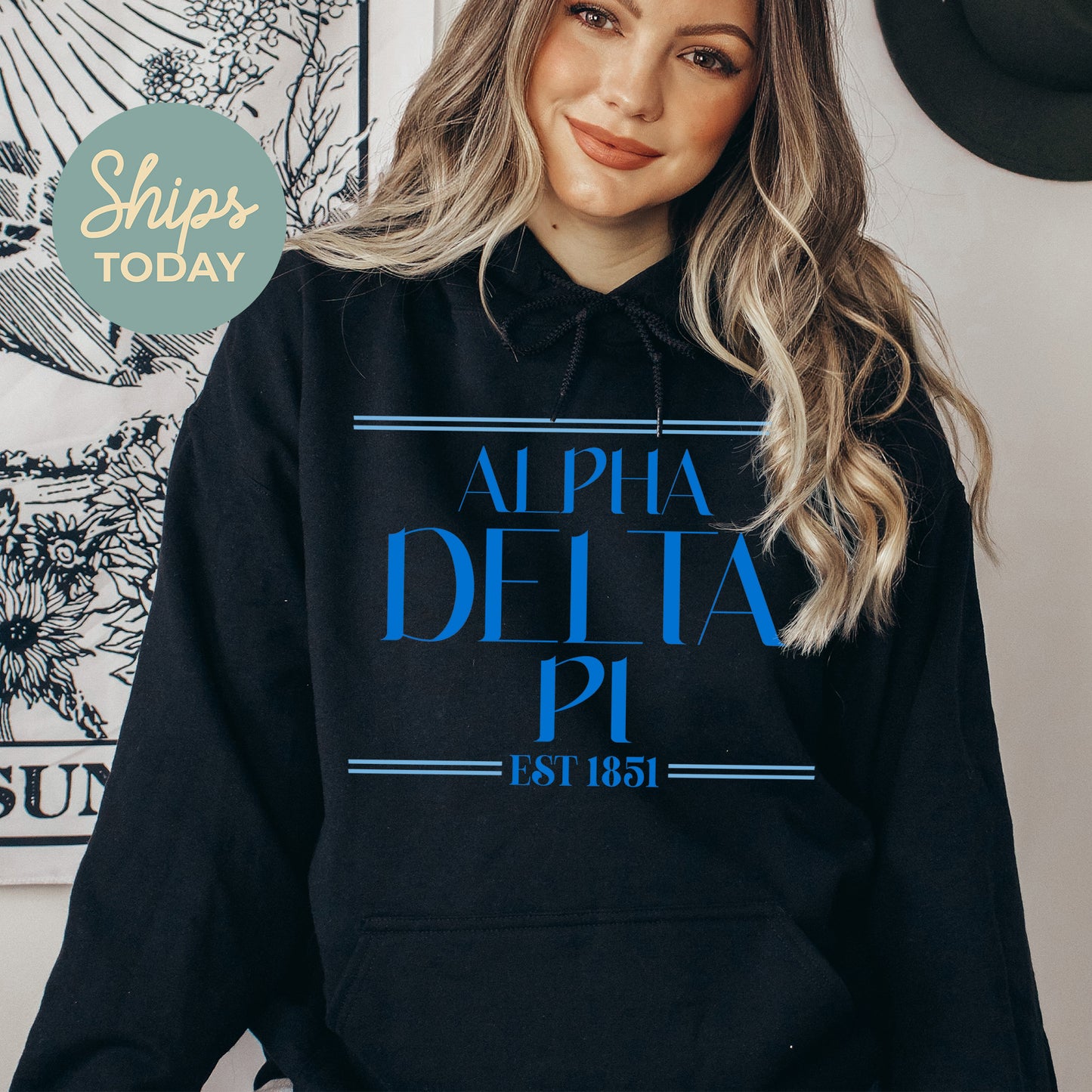 Alpha Delta Pi Greek Harmony Sorority Hoodie _ 34965g