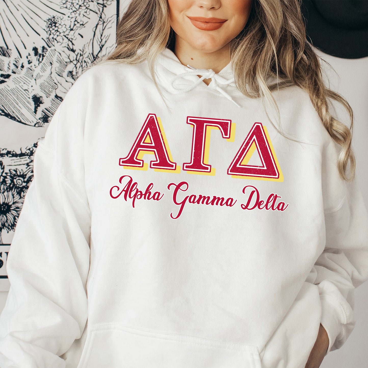 Alpha Gamma Delta Greek Colors Sorority Hoodie _ 36072g