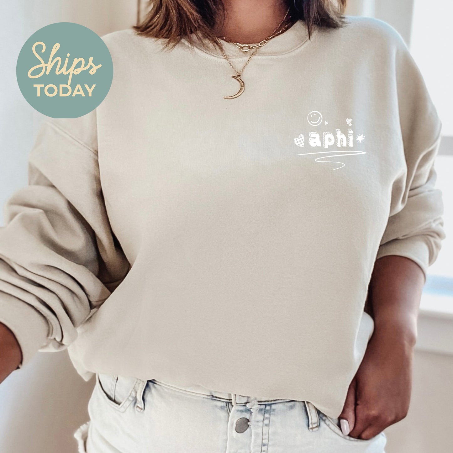Alpha Phi Fun Letters Sorority Hoodie _ 39221g