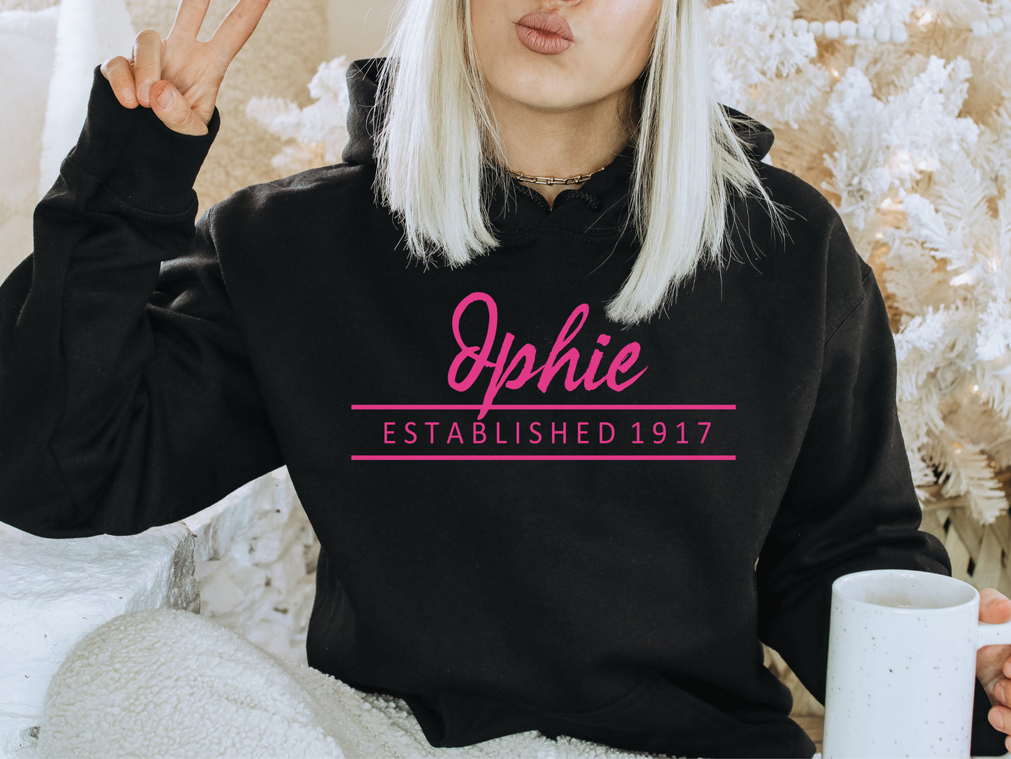 Delta Phi Epsilon All Pink Sorority Hoodie _ 764g