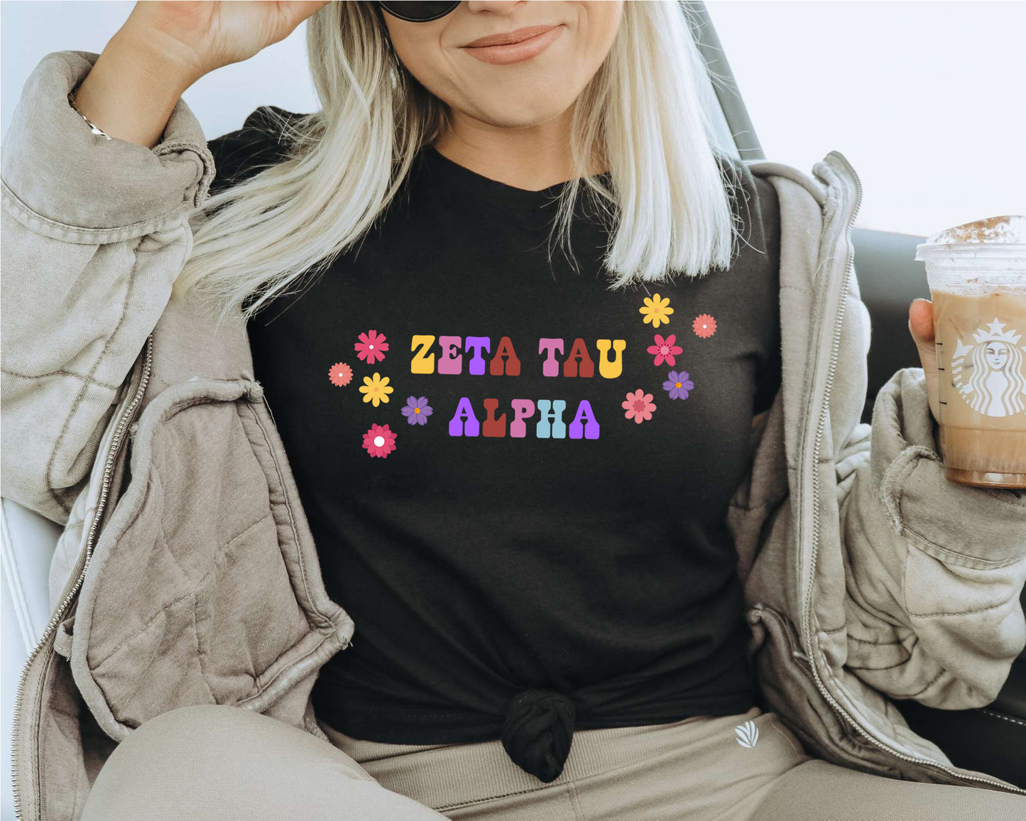 Zeta Tau Alpha Splash of Color Sorority T-shirt _ 3200g
