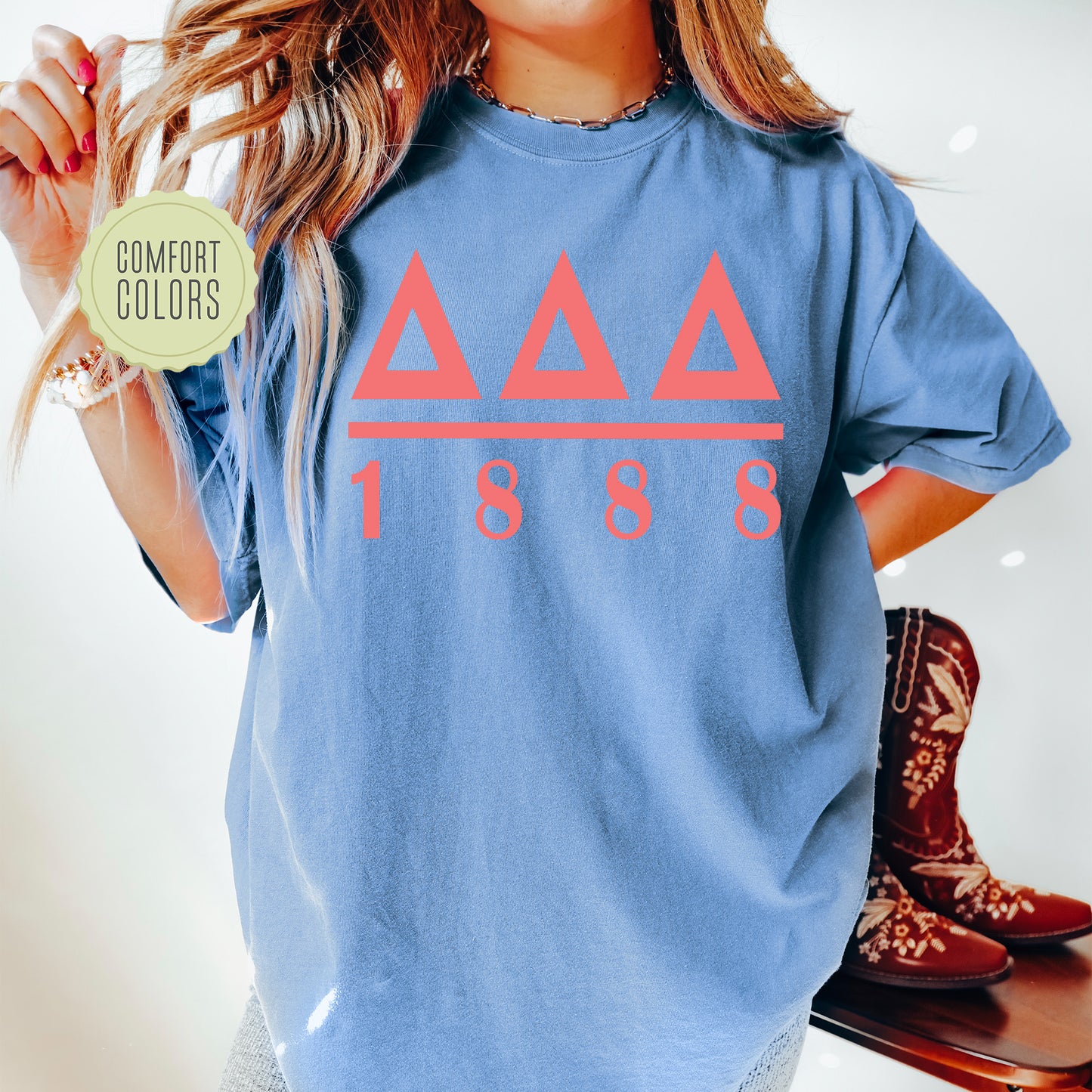 Delta Delta Delta Monochromatic Comfort Colors Sorority T-shirt _ 30853g
