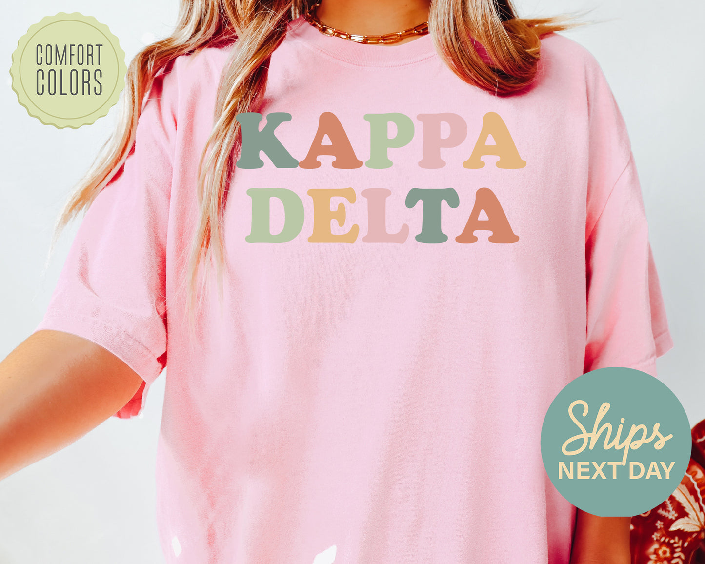 Kappa Delta Bright and Proud Comfort Colors Sorority T-shirt _ 430g