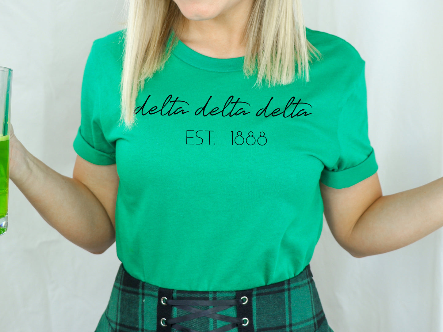 Tri Delta Black Calligraphy Sorority T-shirt _ 2327g