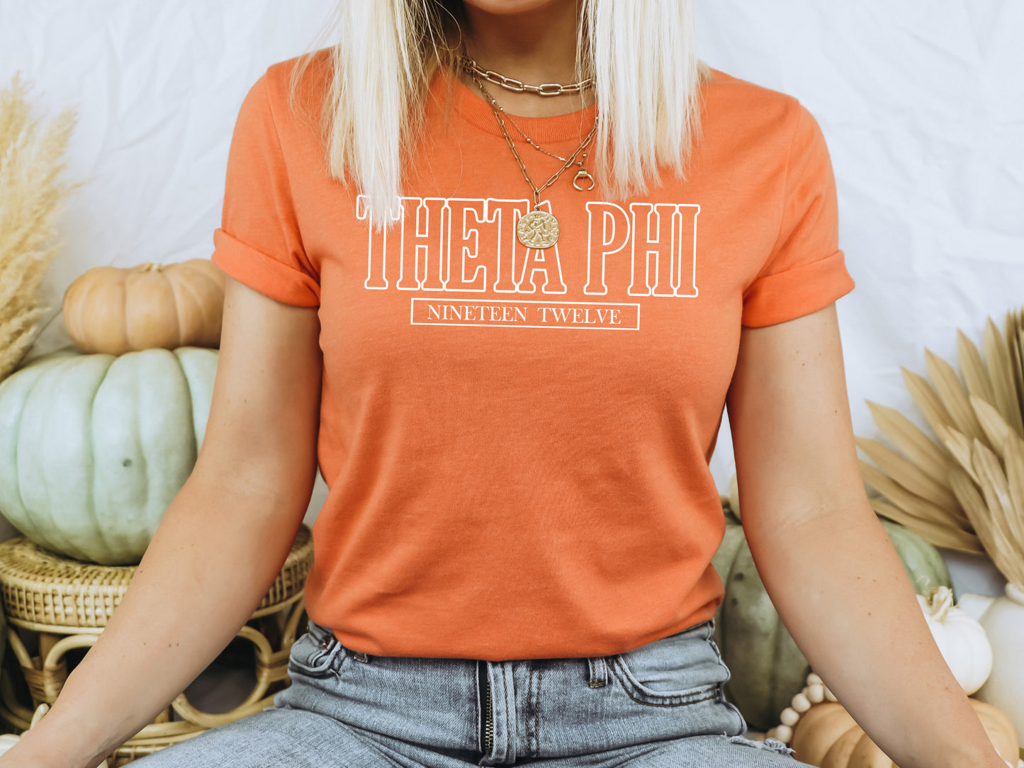 Theta Phi Alpha Stencil Stacked Sorority T-shirt _ 2158g