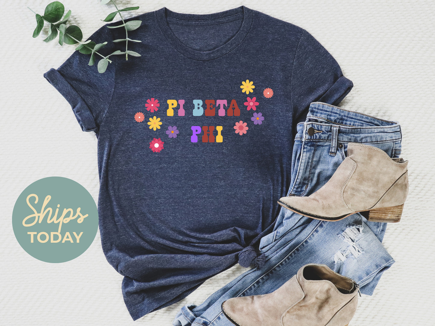 Pi Beta Phi Splash of Color Sorority T-shirt_ 3195g
