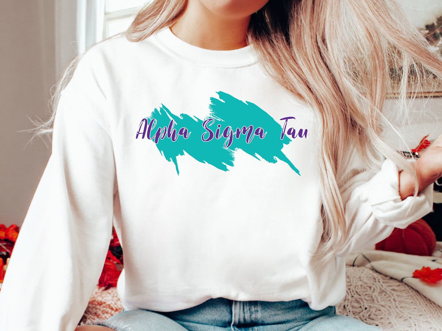 Alpha Sigma Tau Paint Party Sorority Sweatshirt _ 4479g