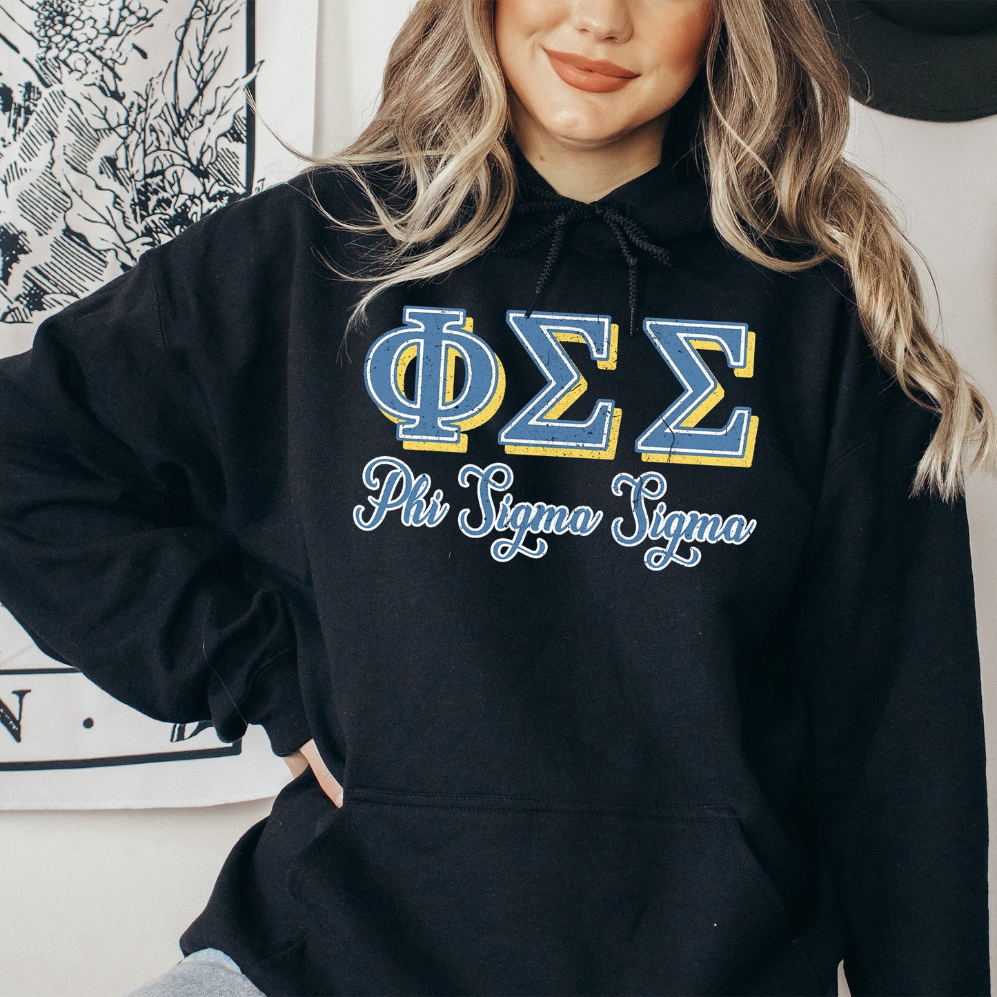 Phi Sigma Sigma Greek Colors Sorority Hoodie _ 36088g