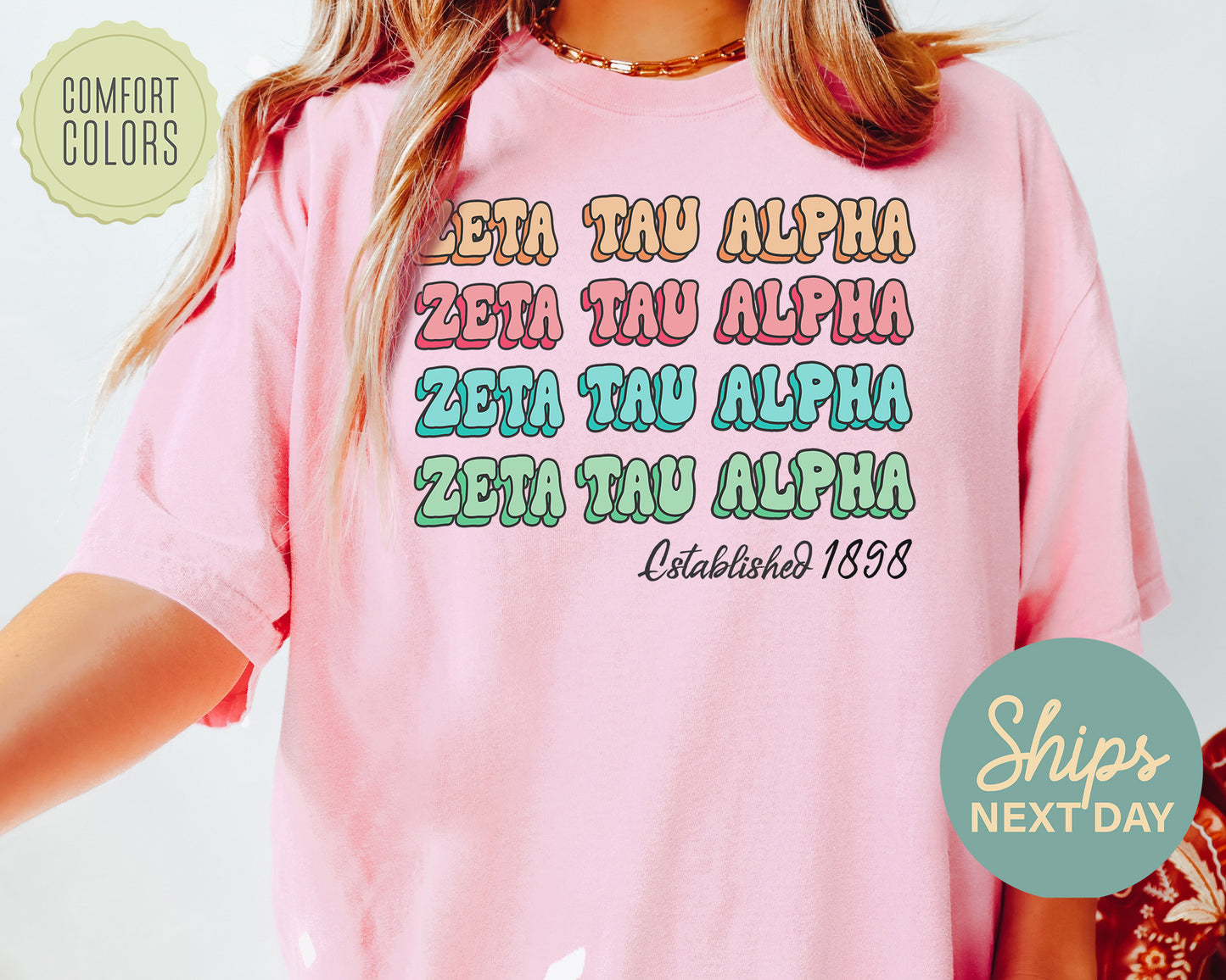Zeta Tau Alpha Lucy Comfort Colors Sorority T-shirt _ 283g