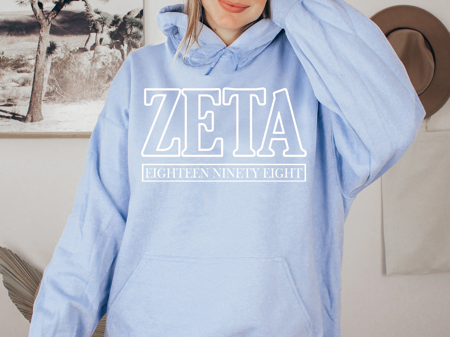 Theta Phi Alpha Stencil Stacked Sorority Hoodie _ 2158g