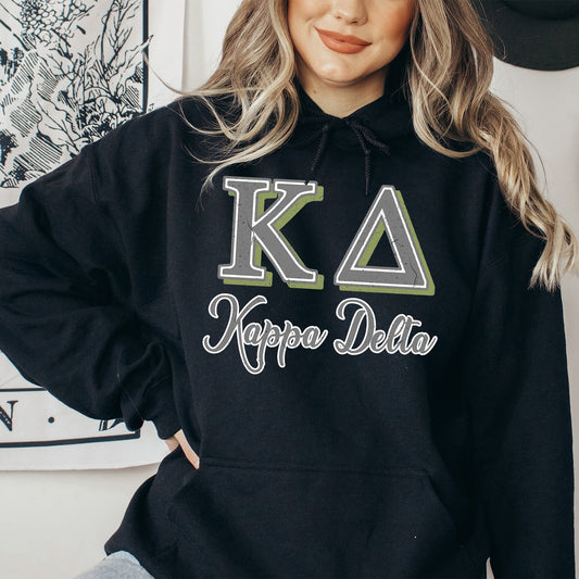 Kappa Alpha Theta Greek Colors Sorority Hoodie _ 36084g