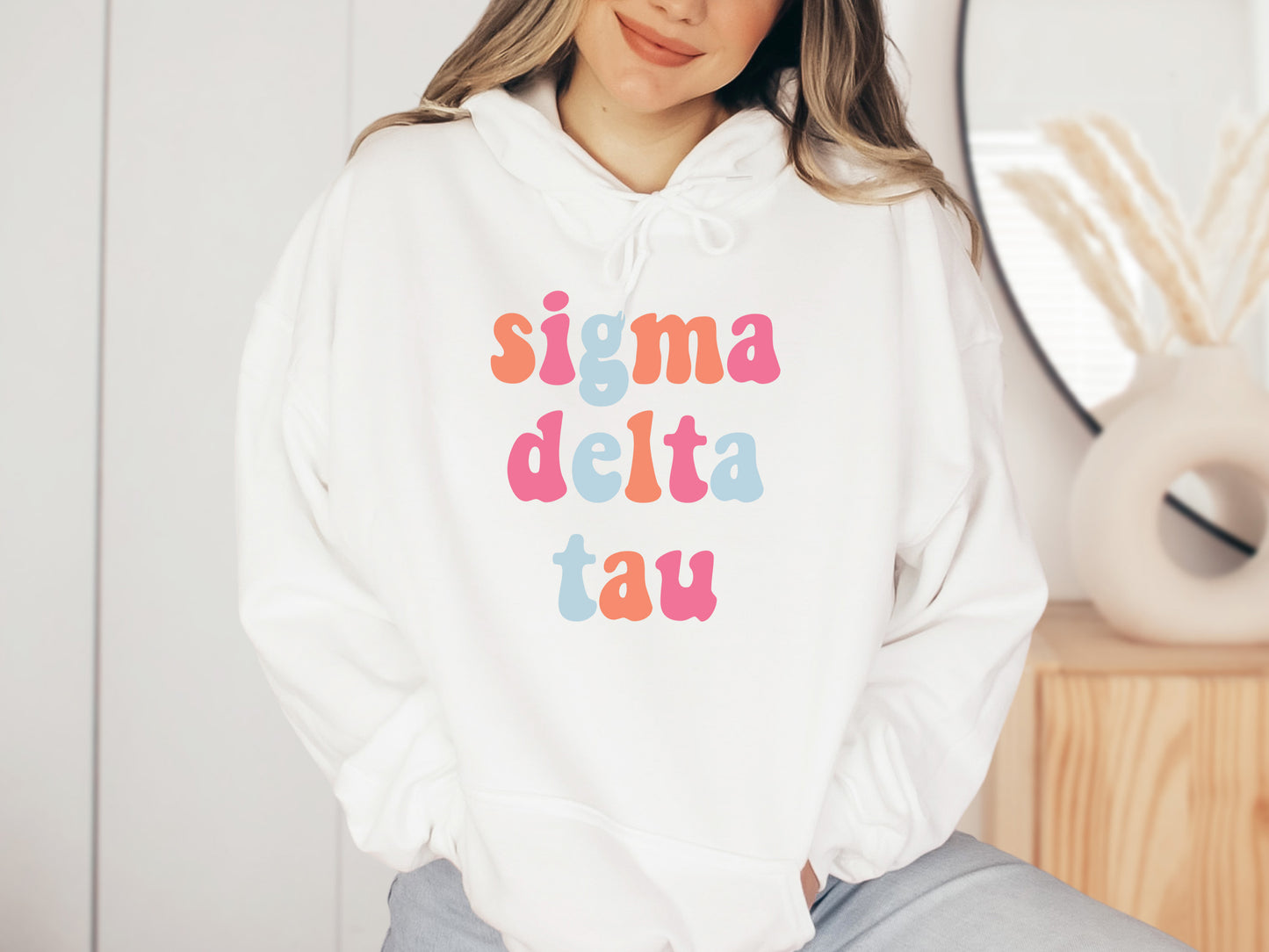 Sigma Delta Tau Vividly Vibrant Sorority Hoodie _ 3170g