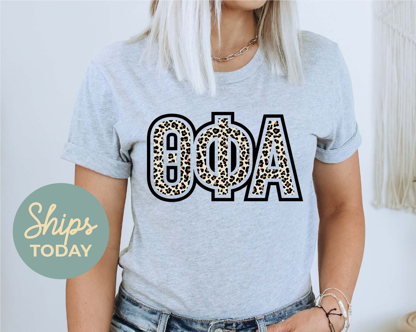 Theta Phi Alpha Safari Style Letters Sorority T-shirt _ 304559g