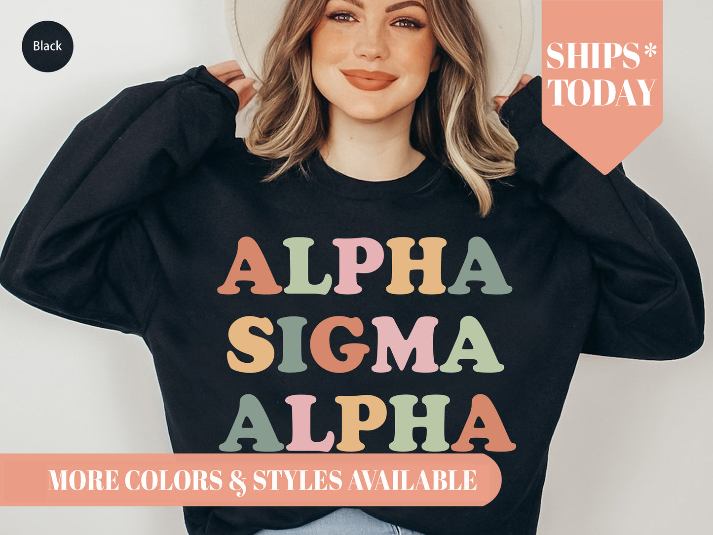 Alpha Sigma Alpha Bright and Proud Sorority Sweatshirt _ 420g