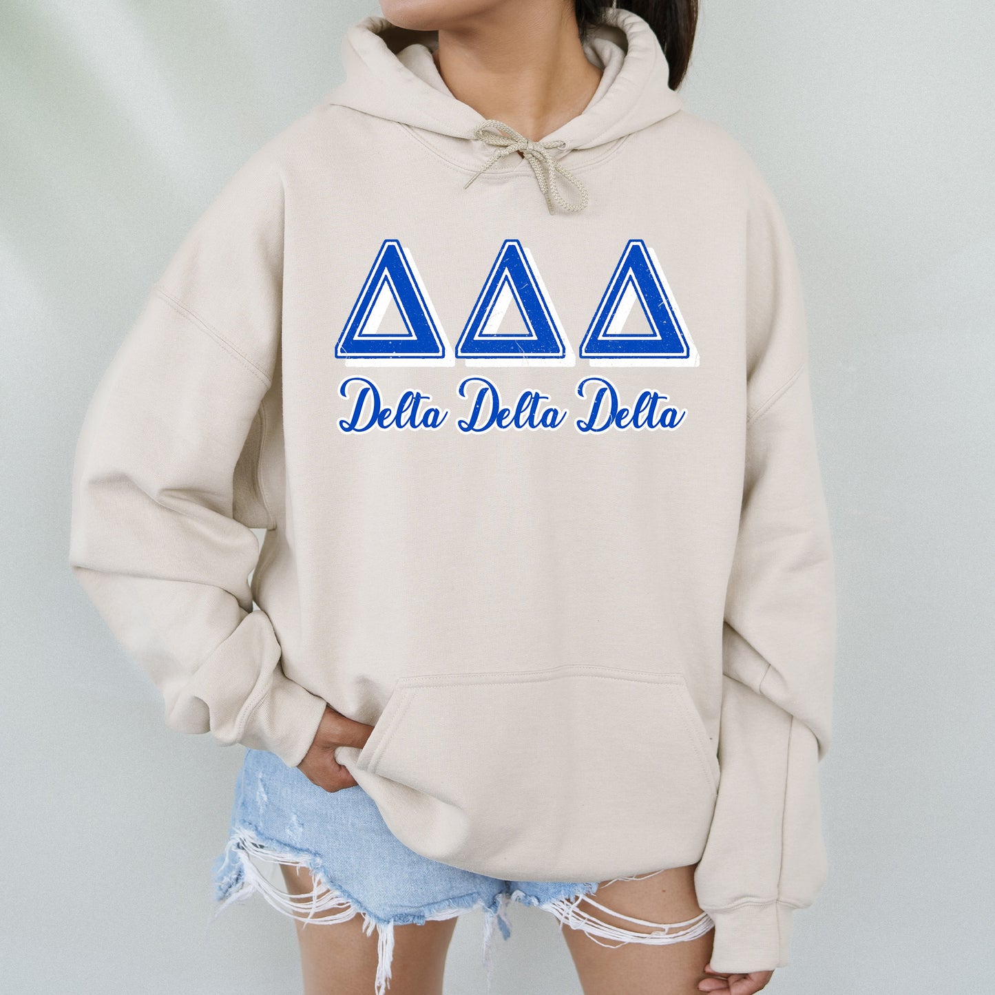 Delta Delta Delta Greek Colors Sorority Hoodie _ 36079g