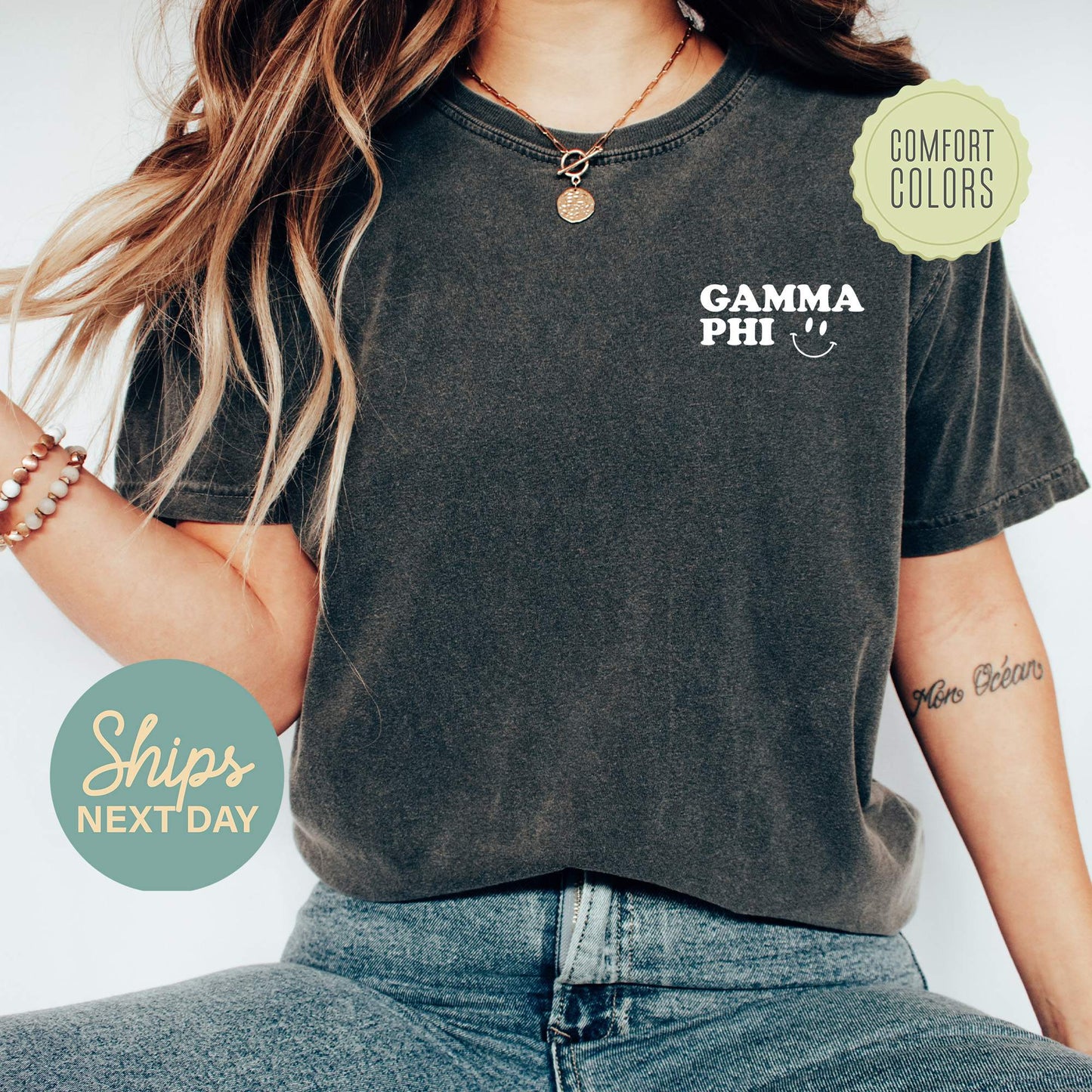 Gamma Phi Beta My Kind of People Comfort Colors Sorority T-shirt _ 33272g