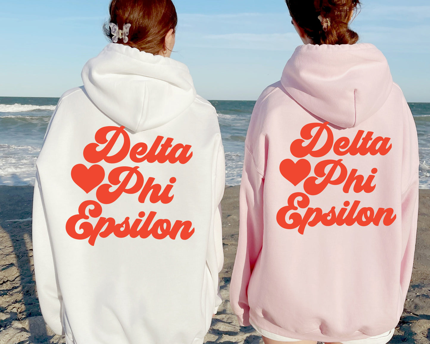 Delta Phi Epsilon Red Heart Sorority Hoodie _ 33358g