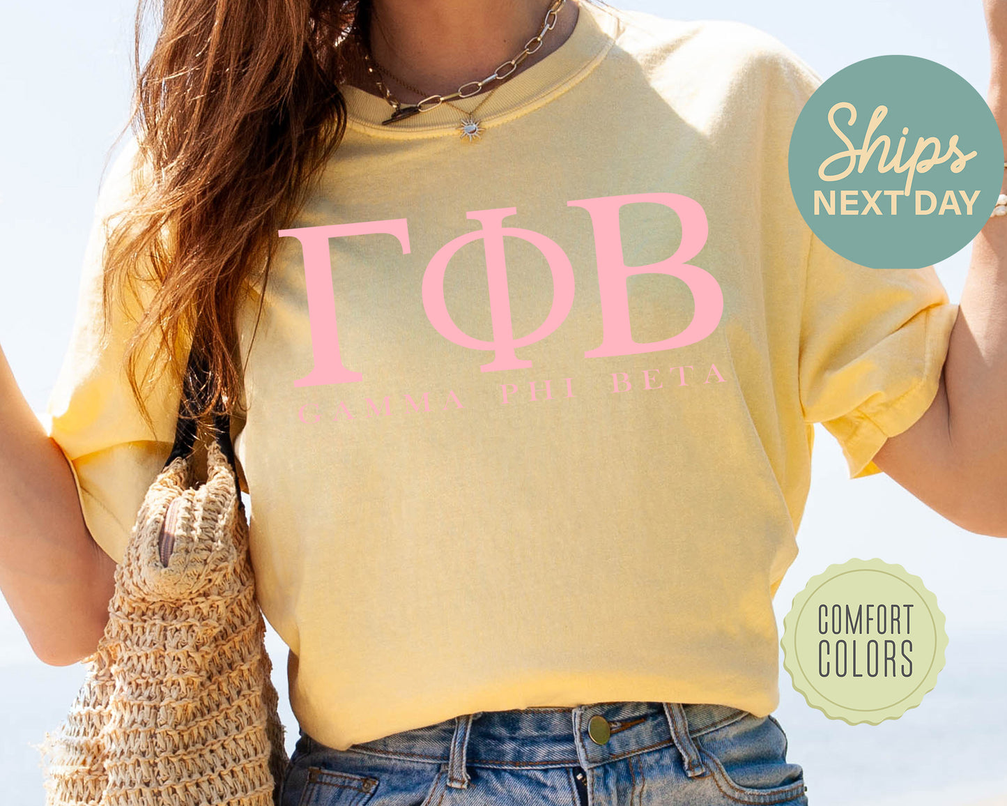 Gamma Phi Beta Everything Pink Comfort Colors Sorority T-shirt _ 324g