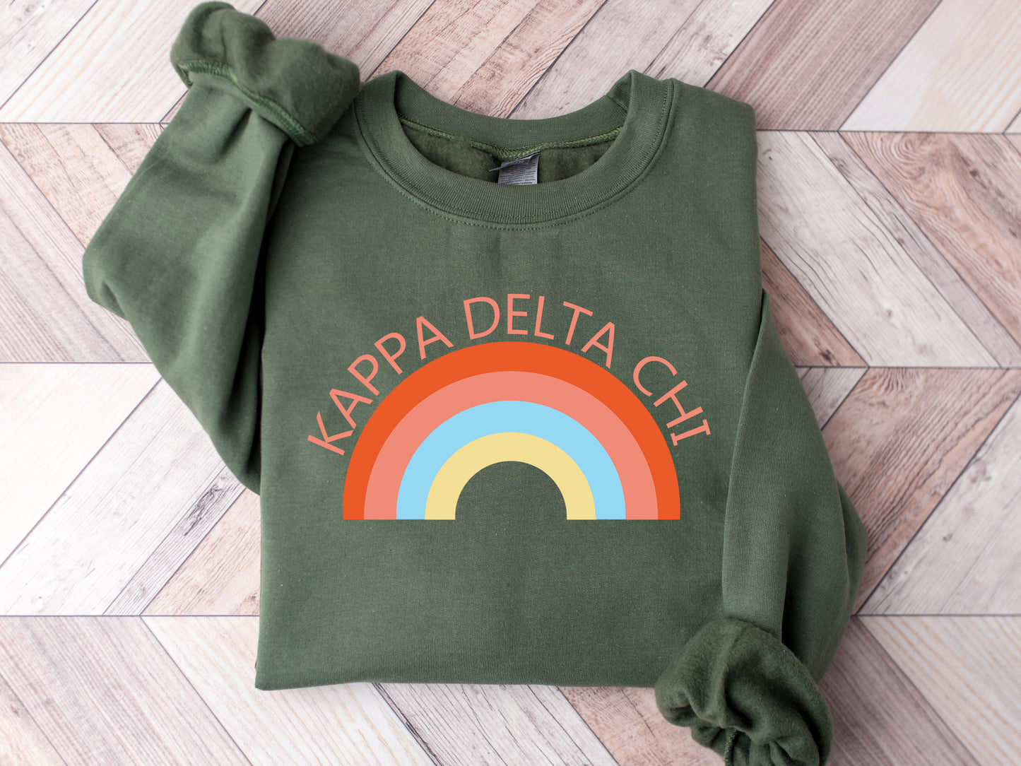 Kappa Delta Chi Colorful Rainbow Sorority Sweatshirt _ 3458g