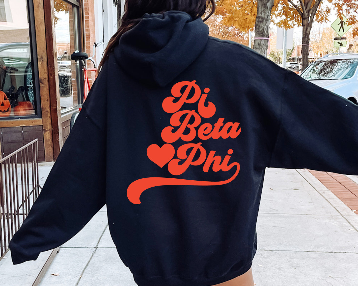 Pi Beta Phi Red Heart Sorority Hoodie _ 33366g