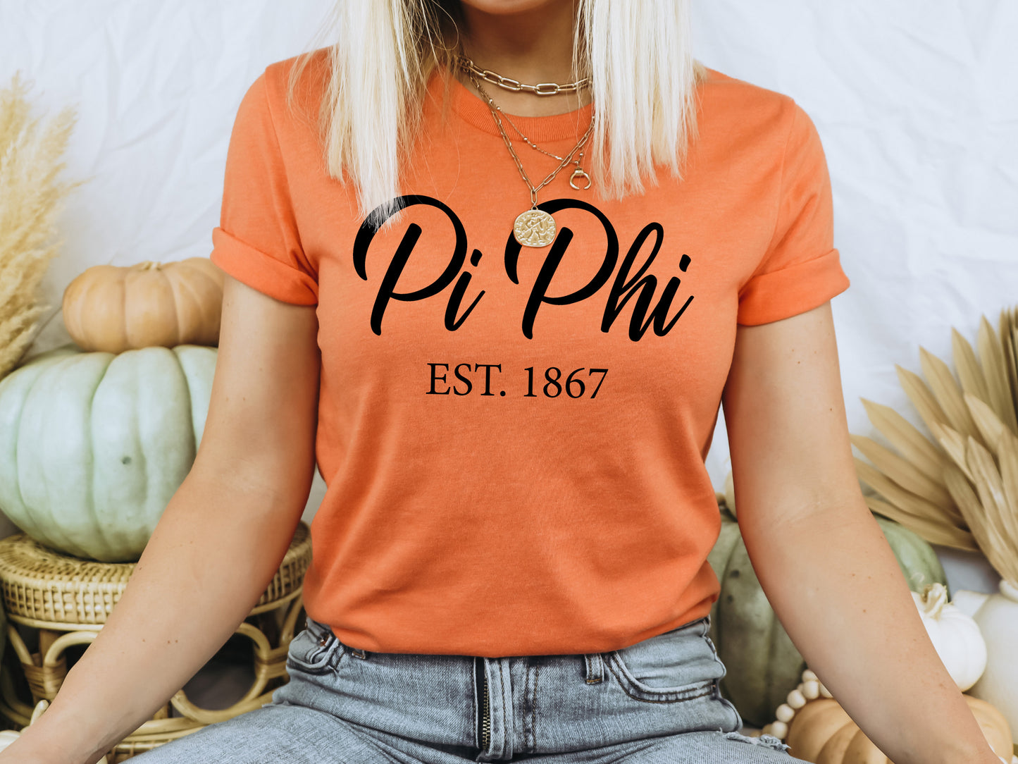 Pi Beta Phi Black Flowy Sorority T-shirt _ 97g