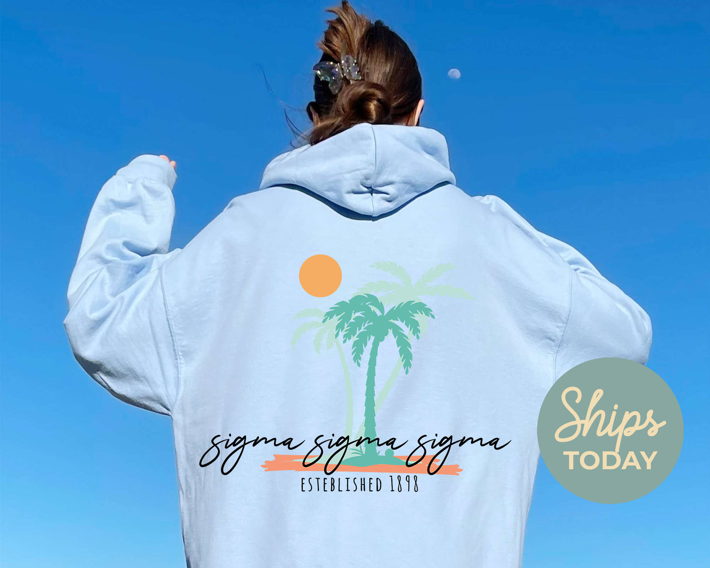Sigma Sigma Sigma Island Sisterhood Sorority Hoodie _ 33582g