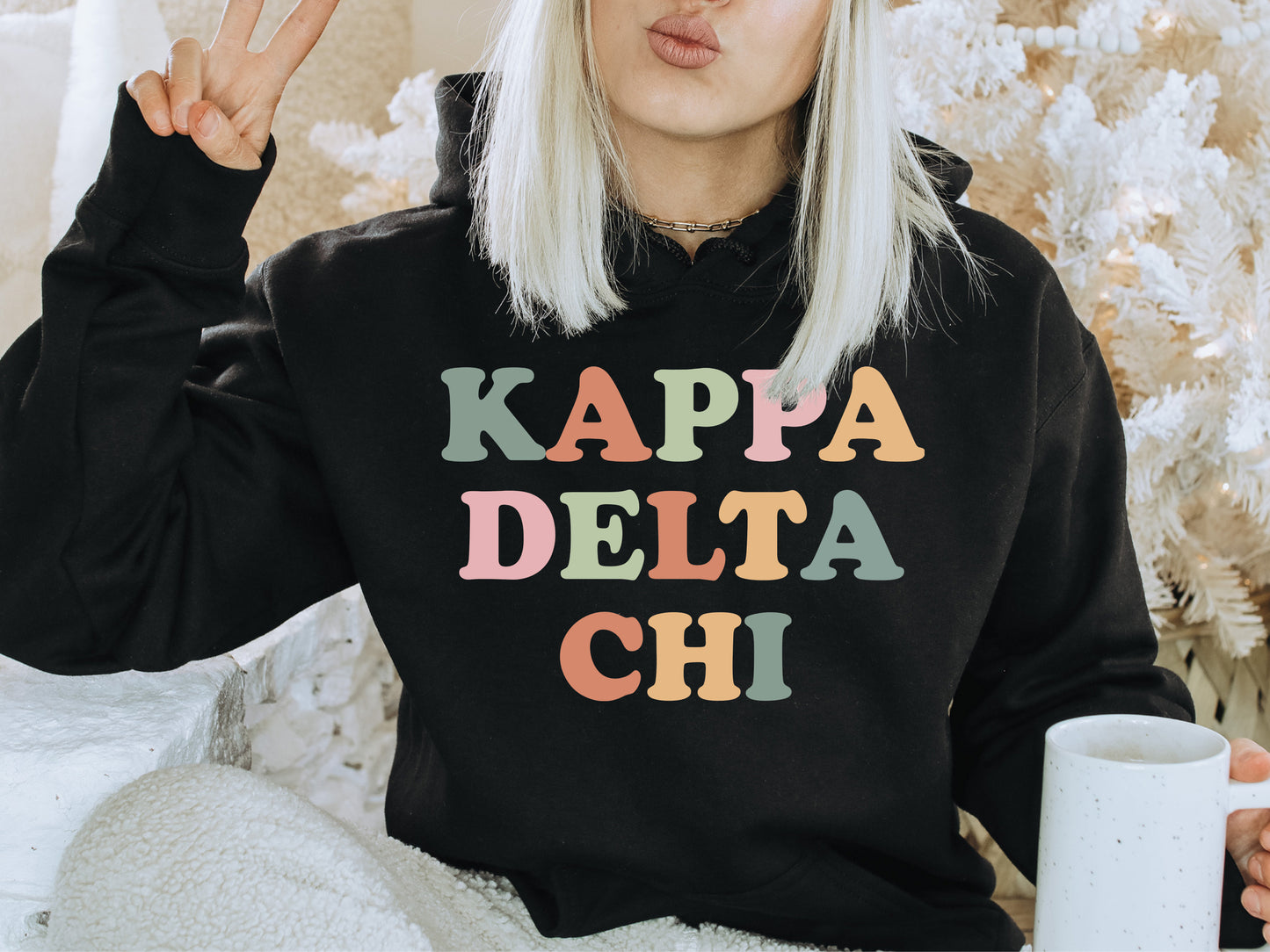 Kappa Delta Chi Bright and Colorful Sorority Hoodie  _ 3473g