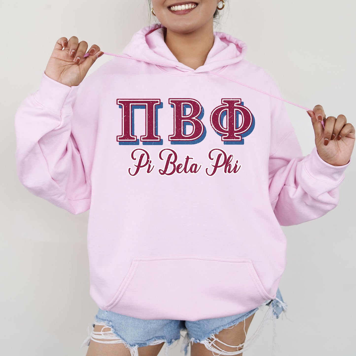 Pi Beta Phi Greek Colors Sorority Hoodie _ 36089g