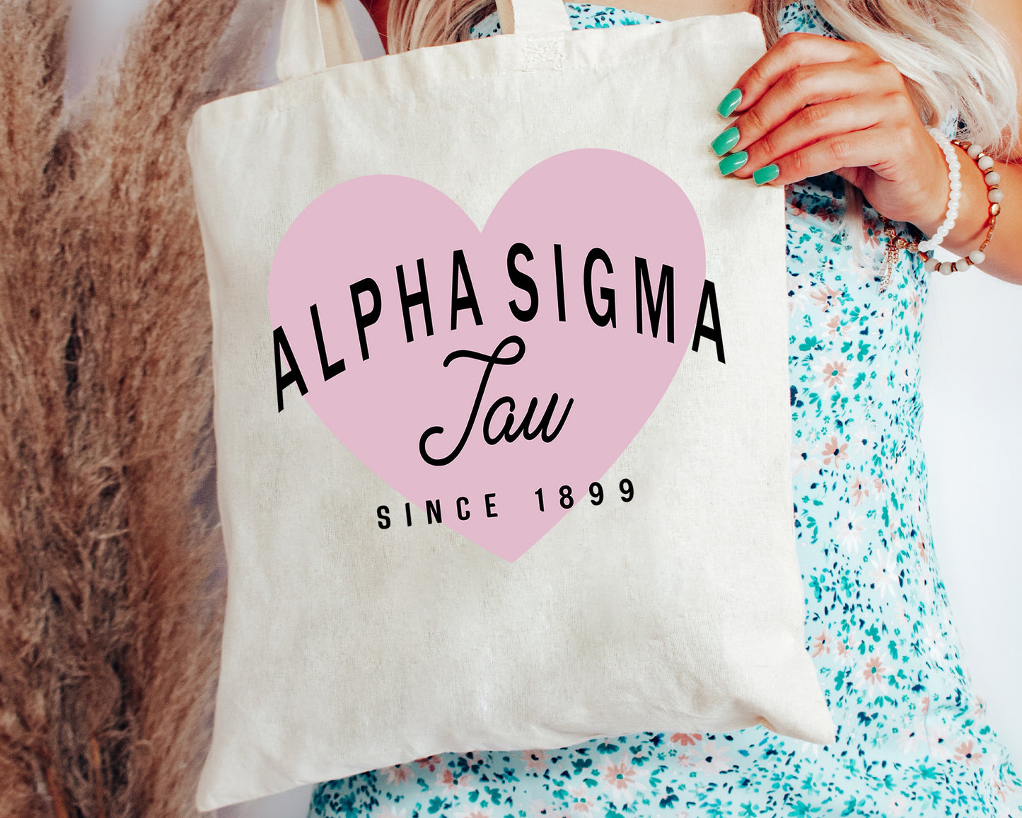 Alpha Sigma Tau Pretty in Pink Sorority Tote Bag _ 34289g