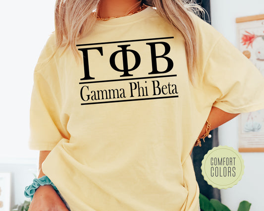 Gamma Phi Beta Bold Statement Comfort Colors Sorority T-shirt _ 298g