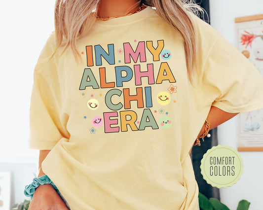 Alpha Chi Omega Sorority Era Comfort Colors Sorority T-shirt _ 35437g