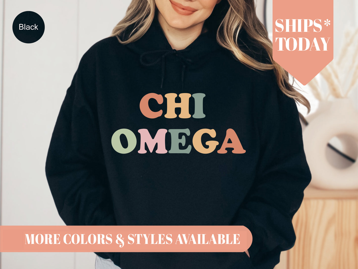 Chi Omega Bright and Proud Sorority Hoodie _ 423g
