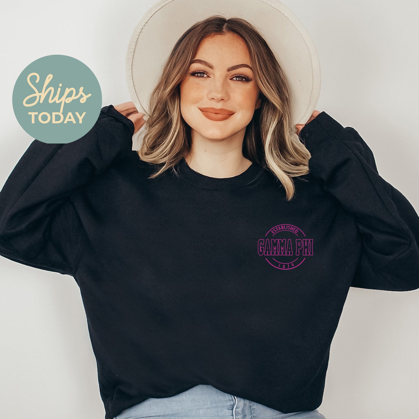 Gamma Phi Beta Stamped Sorority Sweatshirt _ 39126g