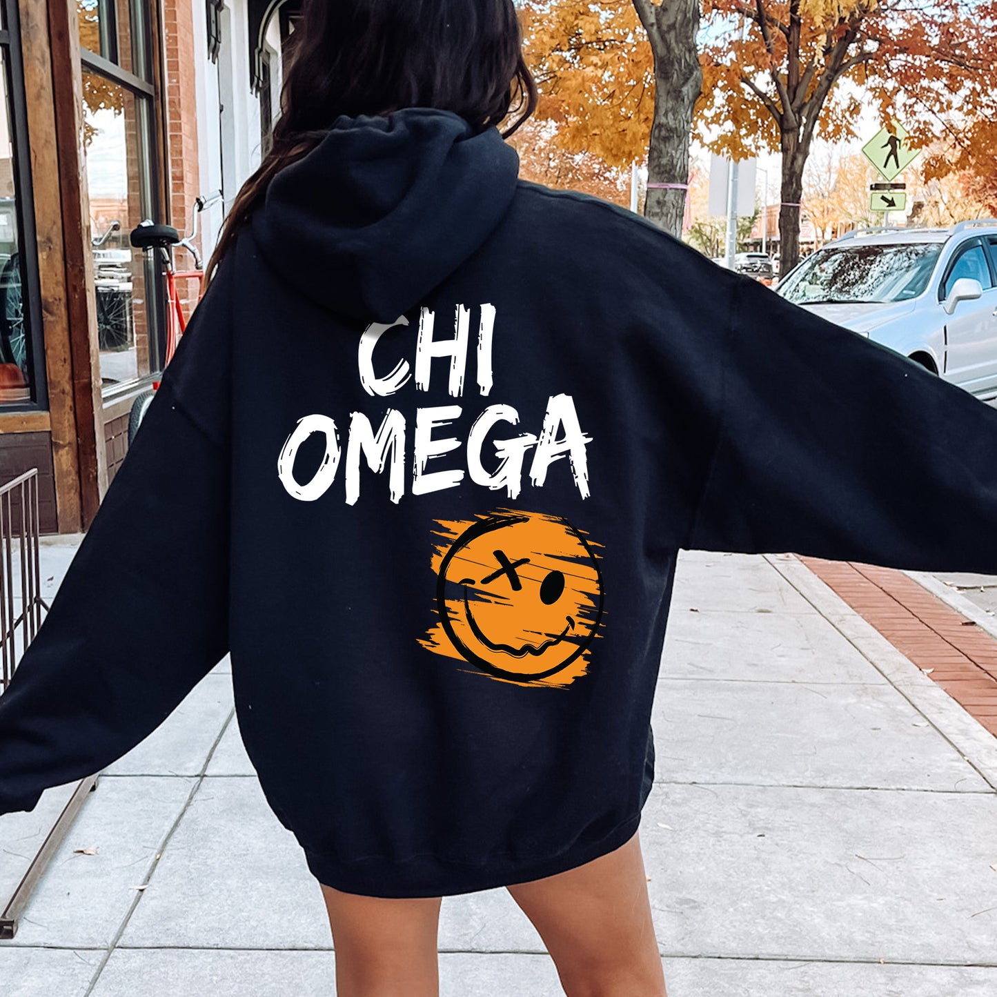 Chi Omega Playful Vibes Sorority Hoodie _ 41337g