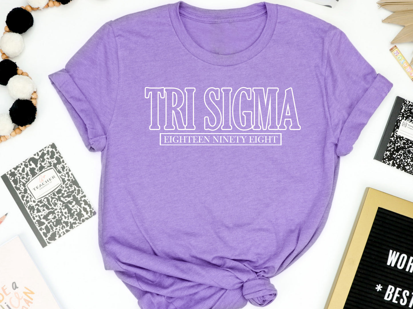 Sigma Sigma Sigma Stencil Stacked Sorority T-shirt _ 2157g
