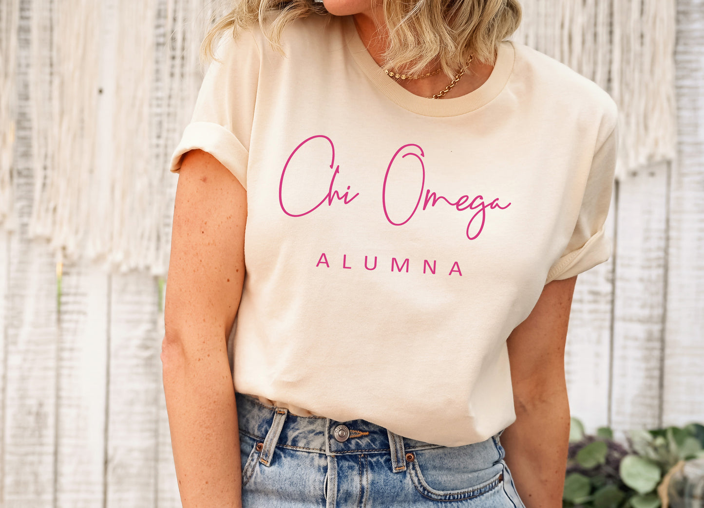 Chi Omega Simple and Sweet Alumna Sorority T-shirt _ 501g