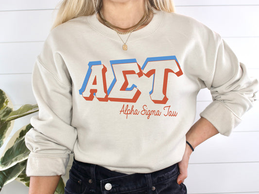Alpha Sigma Tau American Colored Sorority Sweatshirt _ 33g