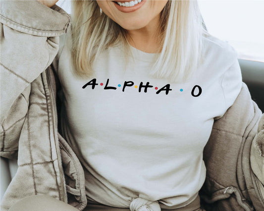 Alpha Omicron Pi Friends Frenzy Sorority T-shirt _ 30650g