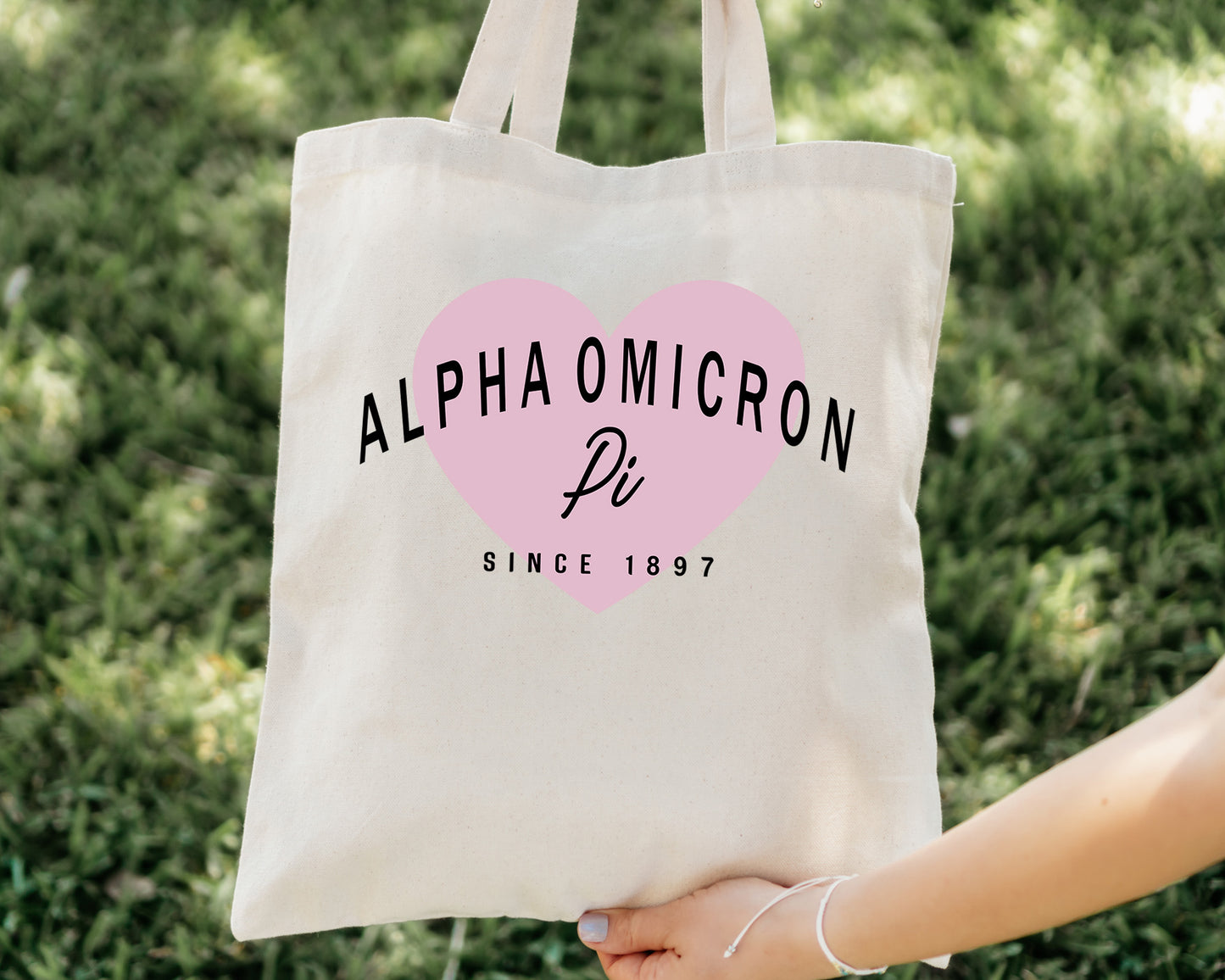 Alpha Omicron Pi Pretty in Pink Sorority Tote Bag _ 34286g