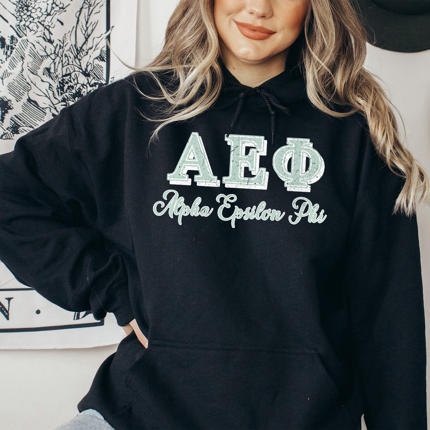 Alpha Epsilon Phi Greek Colors Sorority Hoodie _ 36071g