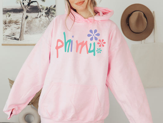 Phi Mu Colorful Floral Sorority Hoodie _ 2621g