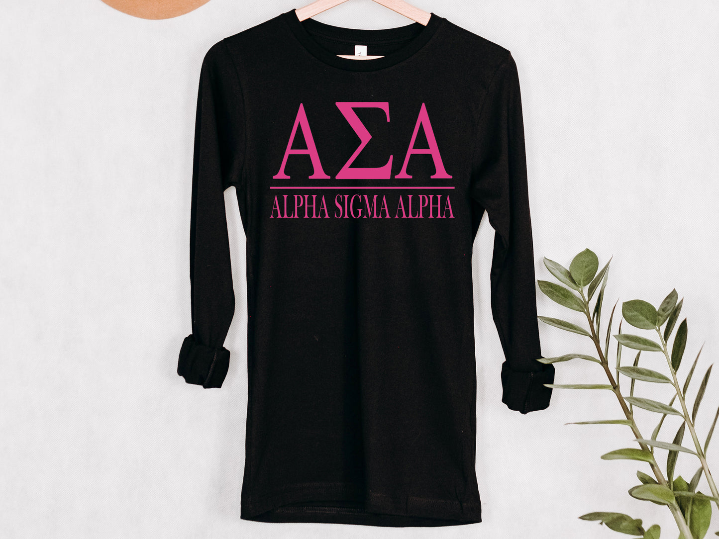 Alpha Sigma Alpha Loud Letters Sorority Long Sleeve T-shirt _ 472g