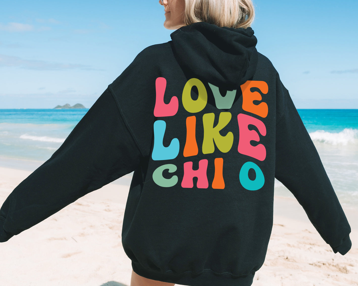 Chi Omega Blissful and Vibrant Sorority Hoodie _ 33163g