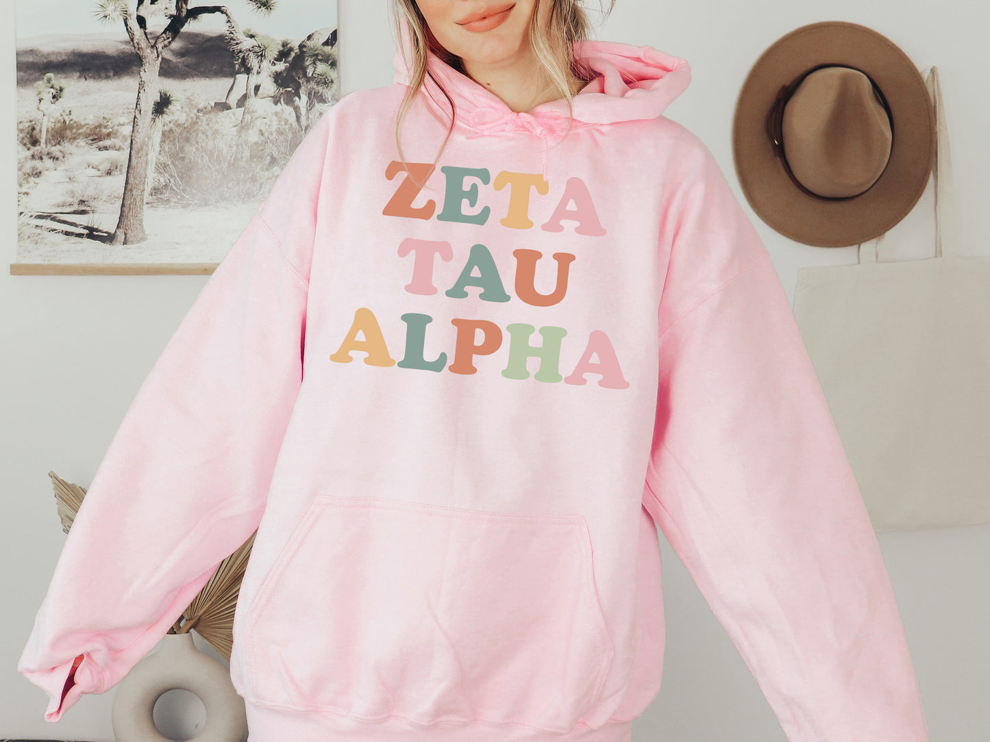 Zeta Tau Alpha Bright and Proud Sorority Hoodie _ 439g