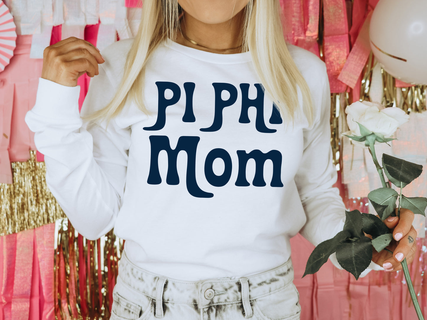 Pi Beta Phi Got it from my Mom Sorority Long Sleeve T-shirt _ 3091g