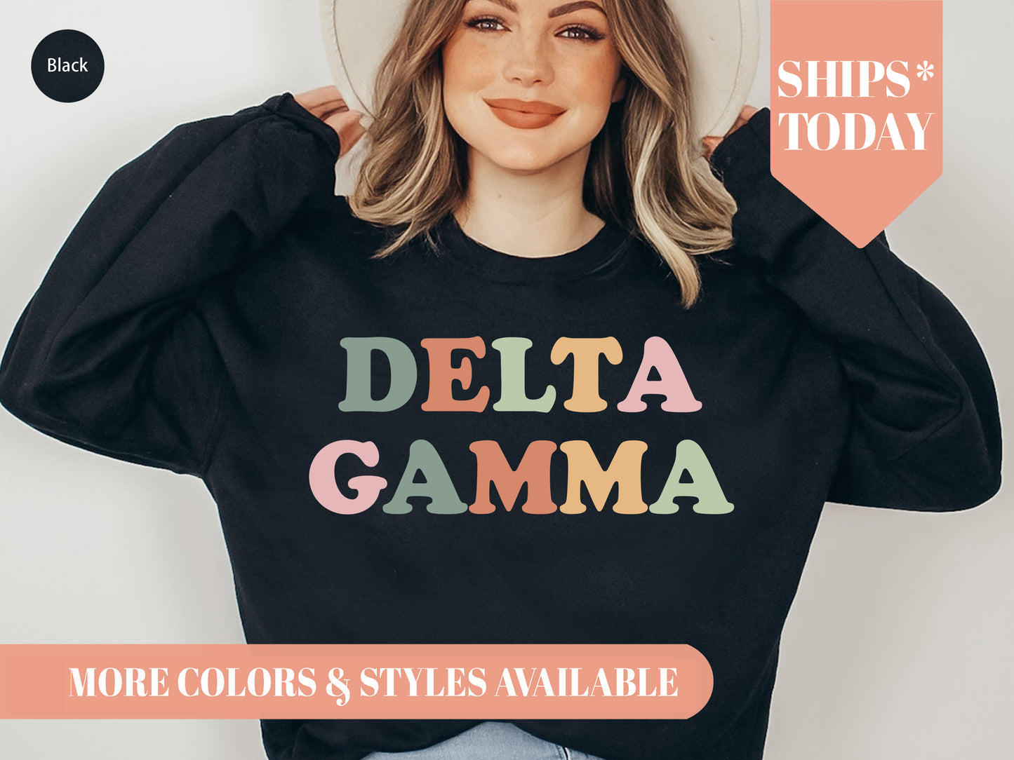 Delta Gamma Bright and Proud Sorority Sweatshirt _ 425g